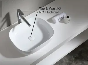 Countertop Basin Sink Oval 490mm X 395mm White Ceramic 49cm Sit On Quality Bathroom UP (Only Basin Included)