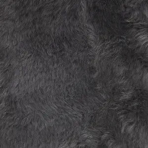 Beliani Traditional Sheepskin Rug Dark Grey ULURU