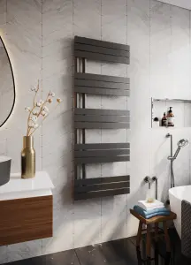 VURTU3 Designer Vertical Single Panel Radiator, 1600(H) x 600(W), Anthracite, 613646