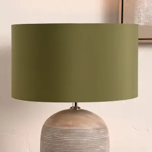 40cm Sage Green Poly Cotton Cylinder Lamp Shade Table Floor Lampshades For Living Room