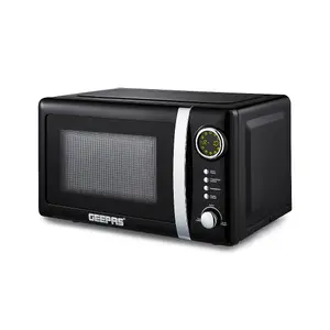 GEEPAS Retrovive 20L Digital Freestanding Microwave Oven 700W, Black