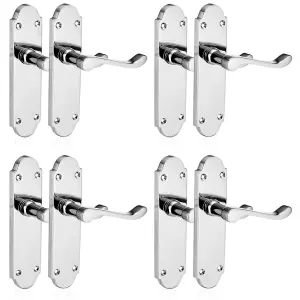 XFORT Richmond Lever Latch Scroll Polished Chrome Door Handles 4 Pair