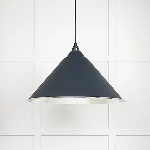 Hammered Nickel Hockley Pendant in Soot