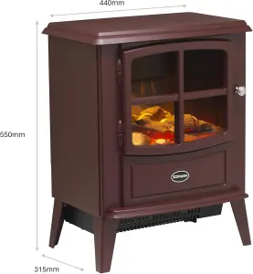 Dimplex Brayford Burgundy Optiflame Electric Stove, Burgundy Red Free Standing Wood Burner Style Electric Stove with Artificial Lo