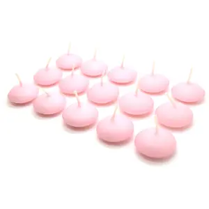 Floating Candles, Pack of 15, Unscented, Long Burning Time, Tealights Candles, Romantic Decoration Wedding Dinner Christmas (Pink)