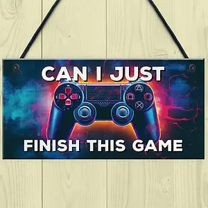 Red Ocean Neon Can I Just Finish This Game Hanging Gaming Sign For Boys Bedroom Sign Man Cave Sign Son Brother Dad Boys Gift