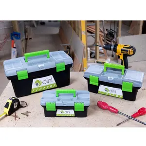 Dihl Set Of 3 Tool Boxes Storage Organiser DIY With Removeable Trays