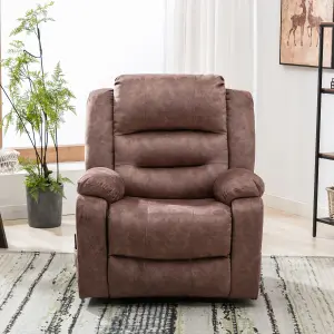 Brown Electric Power Lift Recliner Armchair with Heat, Massage and USB Ports