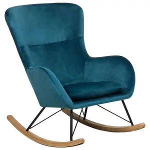 Rocking Chair ELLAN Velvet Sea Blue