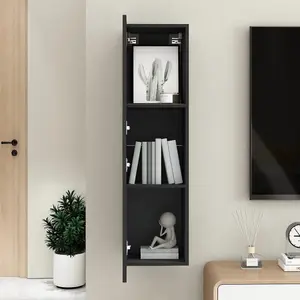 vidaXL TV Cabinet Black 30.5x30x110 cm Engineered Wood