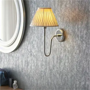 Indoor Bright Nickel Plate Wall Light - Dimmable 10W LED E27