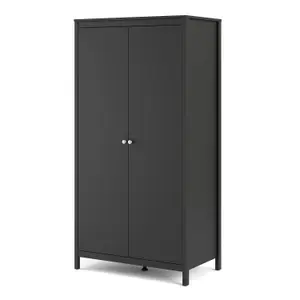 Madrid Wardrobe with 2 doors in Matt Black