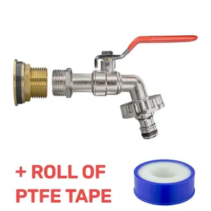 Water Butt Replacement Tap BRASS Metal Lever UK Bib Outlet Barb Quick Hosepipes Lever tap (Quick connector) 3/4"