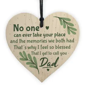 Red Ocean Dad Graveside Memorial Remembrance Wooden Heart Grave Plaque Cemetery Garden Sign