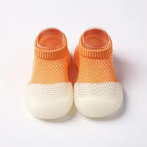 Newborn indoor Baby Shoes Toddler Cotton Soft Non-Slip Slippers Socks Sandals 24-36 months(15.5cm)BS-ZX0117-O-15.5