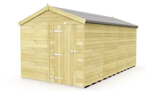 8 x 16 Feet Apex Shed - Single Door Without Windows - Wood - L472 x W231 x H217 cm