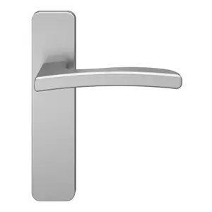 GoodHome Irvil Brushed Nickel effect Arch Latch Door handle (L)126.5mm (D)58mm, Pair