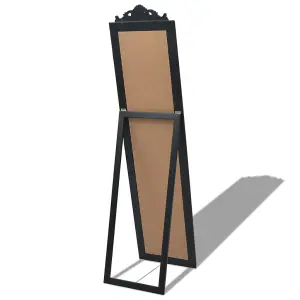 Berkfield Free-Standing Mirror Baroque Style 160x40 cm Black