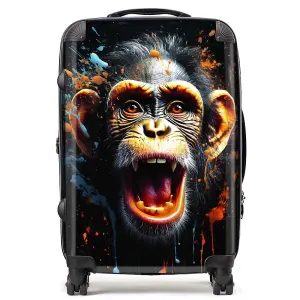 Monkey Face Splashart Suitcase - Medium