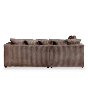 Chicago Jumbo Cord Left Hand Facing Corner Sofa Chocolate