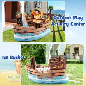 Costway Inflatable Pirate Ship Playhouse Blow up Playscape Toddler Playhouse Toy