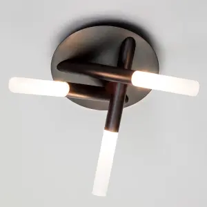 Litecraft Cross Black 3 Lamp Bathroom Ceiling Light