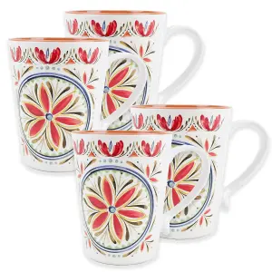 Purely Home Mediterranean Melamine Mugs - Set of 4