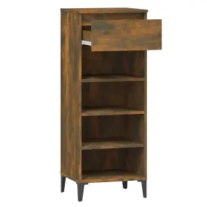 Berkfield Shoe Rack Smoked Oak 40x36x105 cm Engineered Wood