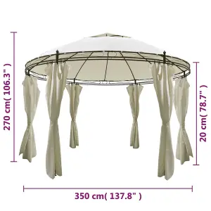 Berkfield Round Gazebo with Curtains 3.5 x 2.7 m