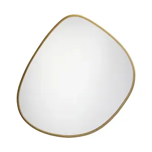 Gold effect Curved Wall-mounted Framed mirror, (H)50.5cm