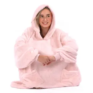 Snug Rug Hoodie Pink Quartz Wearable Blanket Oversized Hooded Blankets for Adults Hooded