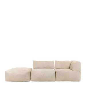 icon Tetra Fine Cord Natural Modular Sofa Set (3 individual sections) - Combination One