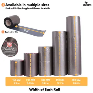 Strong Self Adhesive Flashing Tape for Roofing 150mm Width,10M Lead Flashing Roll for Bitumen Roof, Chimney, and Gutter Repairs