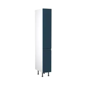 Kitchen Kit Larder Tall Unit with Pull Out Storage 300mm w/ Shaker Cabinet Door - Ultra Matt Indigo Blue