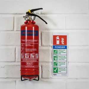 Sealey Safe Conditions Safety Sign Powder Fire Extinguisher Rigid Plastic SS52P1