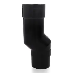 Black Round Downpipe Offset Mini Bend Fits 68mm Downpipes & 112mm Gutter, UV-Resistant  for Freeflow Rainwater System