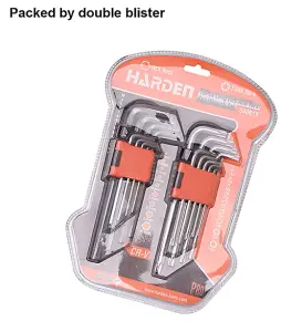 HARDEN 540618. torx tamperproof and hex key set 18pcs, CrV steel, wrench set