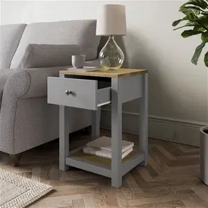 Dunelm Olney Side Table, Farmhouse, Grey