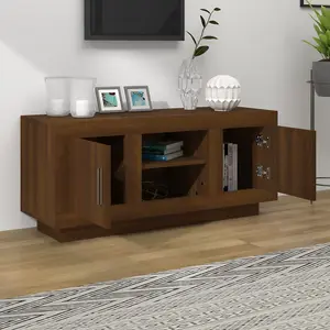 Berkfield TV Cabinet Brown Oak 102x35x45 cm Engineered Wood