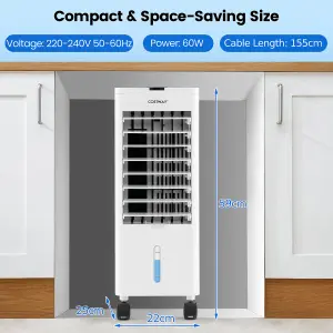 Costway 3-in-1 Portable Evaporative Cooler Fan Humidifier Air Conditioners 3 Wind Speeds