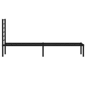 Berkfield Metal Bed Frame with Headboard Black 75x190 cm 2FT6 Small Single