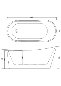 Contemporary Slipper Freestanding Bath from Balterley - 1600mm x 750mm