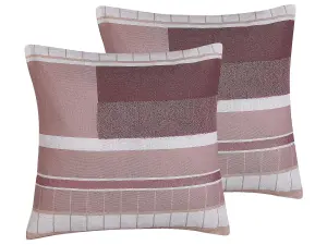 Set of 2 Cushions ERINUS Boucle 45 x 45 cm Geometric Multicolour