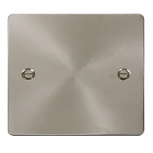 Flat Plate Satin / Brushed Chrome 1 Gang Blank Plate - SE Home