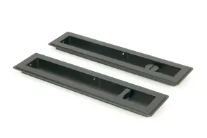 From The Anvil Matt Black 250mm Art Deco Rectangular Pull - Privacy Set