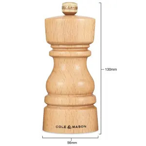 Cole & Mason London Beech Wood Salt & Pepper Mill Set 130mm