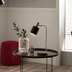 Black and Copper Metal Table Lamp