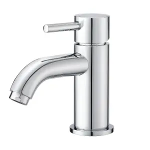 BATHWEST Bathroom mono Basin Mixer Tap & Waste Chrome Brass Sink Mixer Taps & Drainer