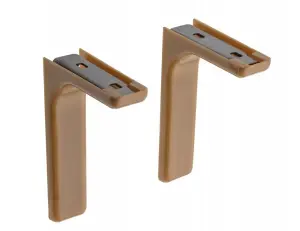 Shelf support bracket with covers 120mm 180mm 240mm Invisible Concealed Fixings 120mm Light brown