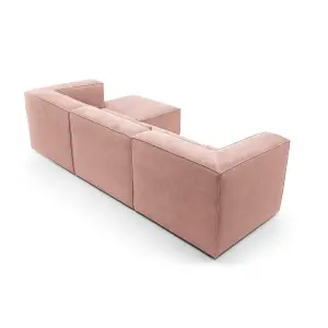 Doris Modular Corner Sofa in Pink Cord Chenille